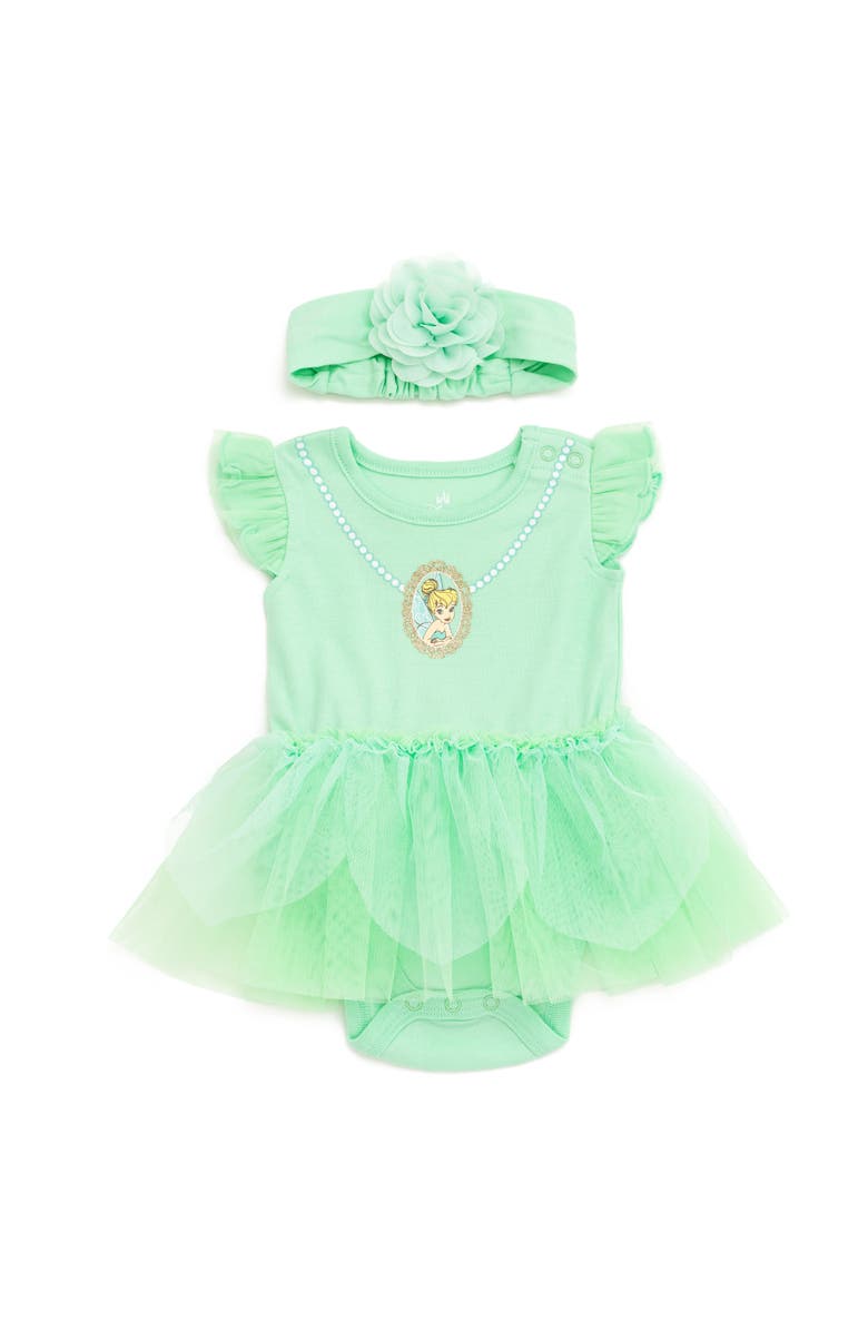 Disney Peter Pan Tinker Bell Cosplay 2-Piece Tutu Bodysuit and Headband Set, Main, color, Mint Tinker Bell