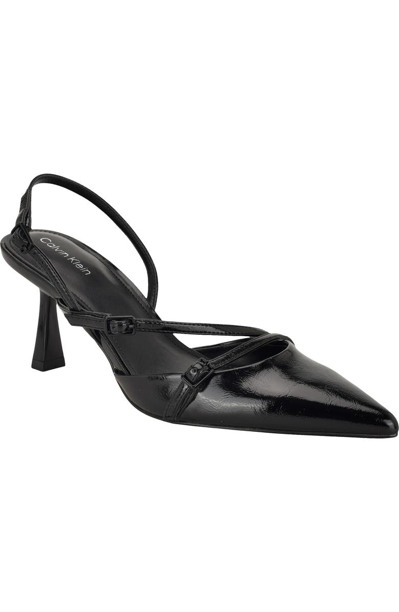 Calvin Klein Tarlie Pointed Toe Slingback Pump, Main, color, Black