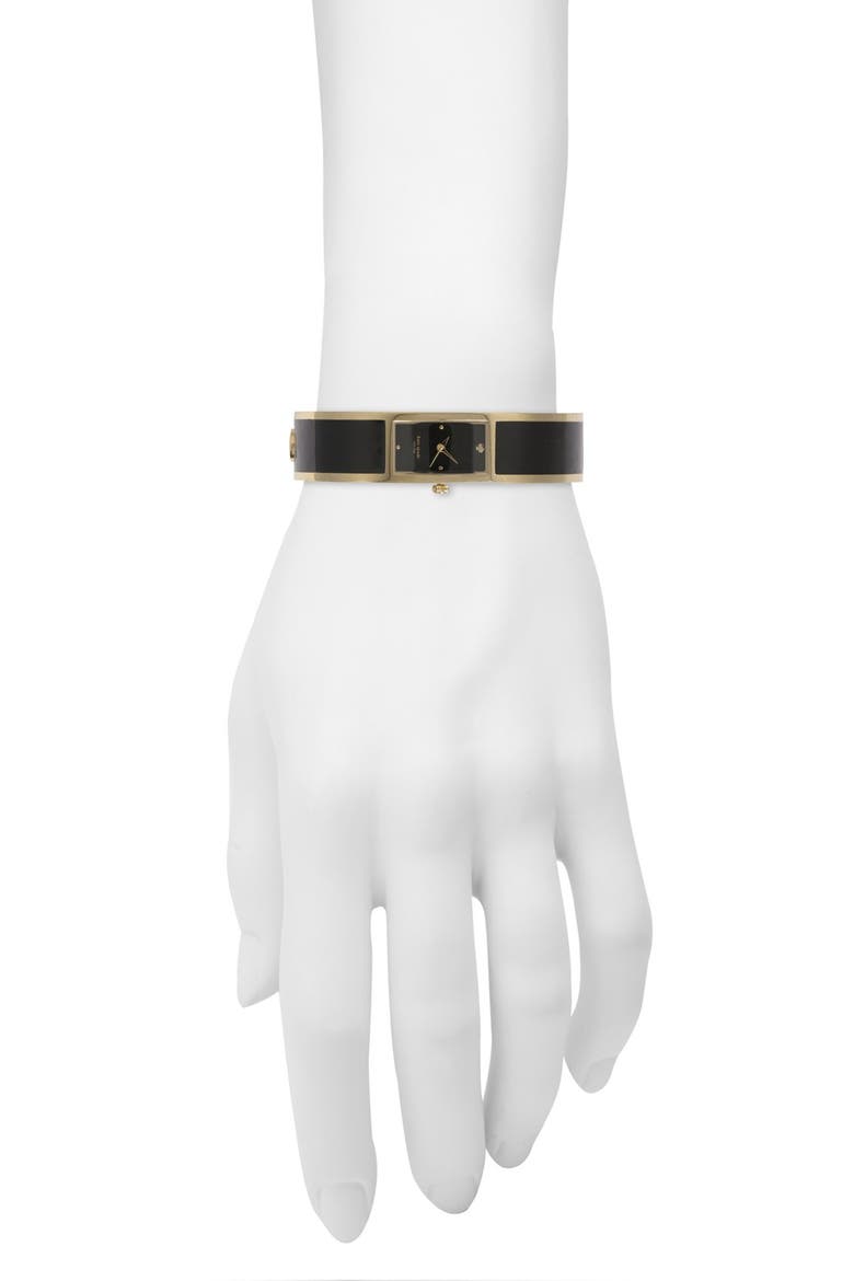 'carousel' bangle watch, 15mm x 16mm, Alternate, color, GOLD/ BLACK