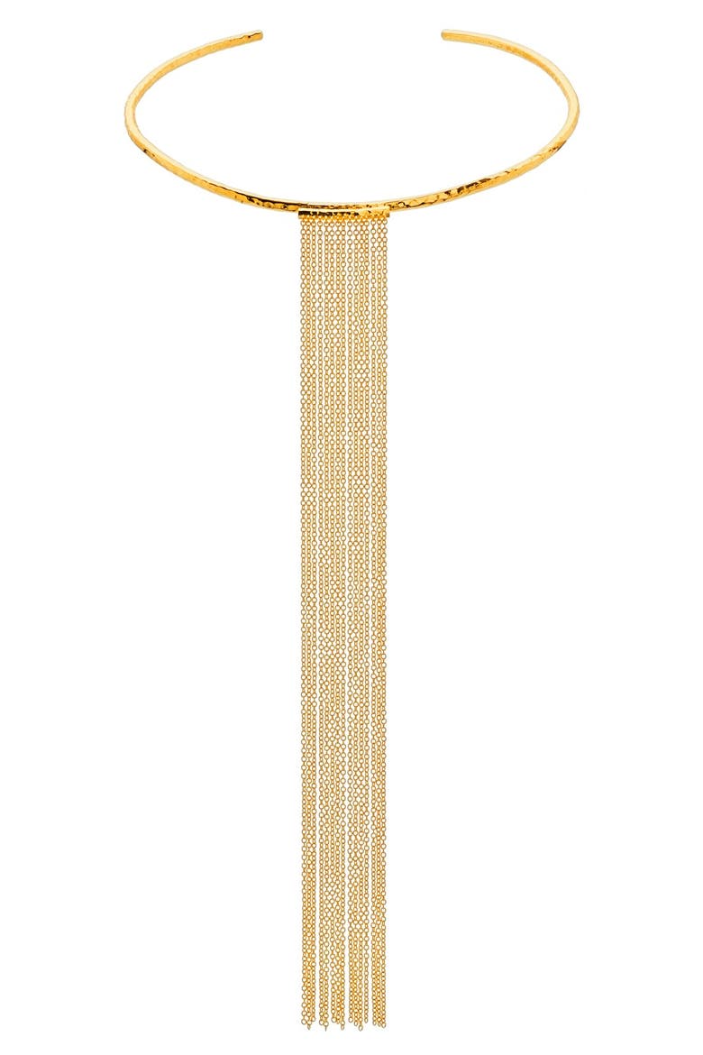 'Twiggy' Fringe Collar Necklace, Main, color, GOLD
