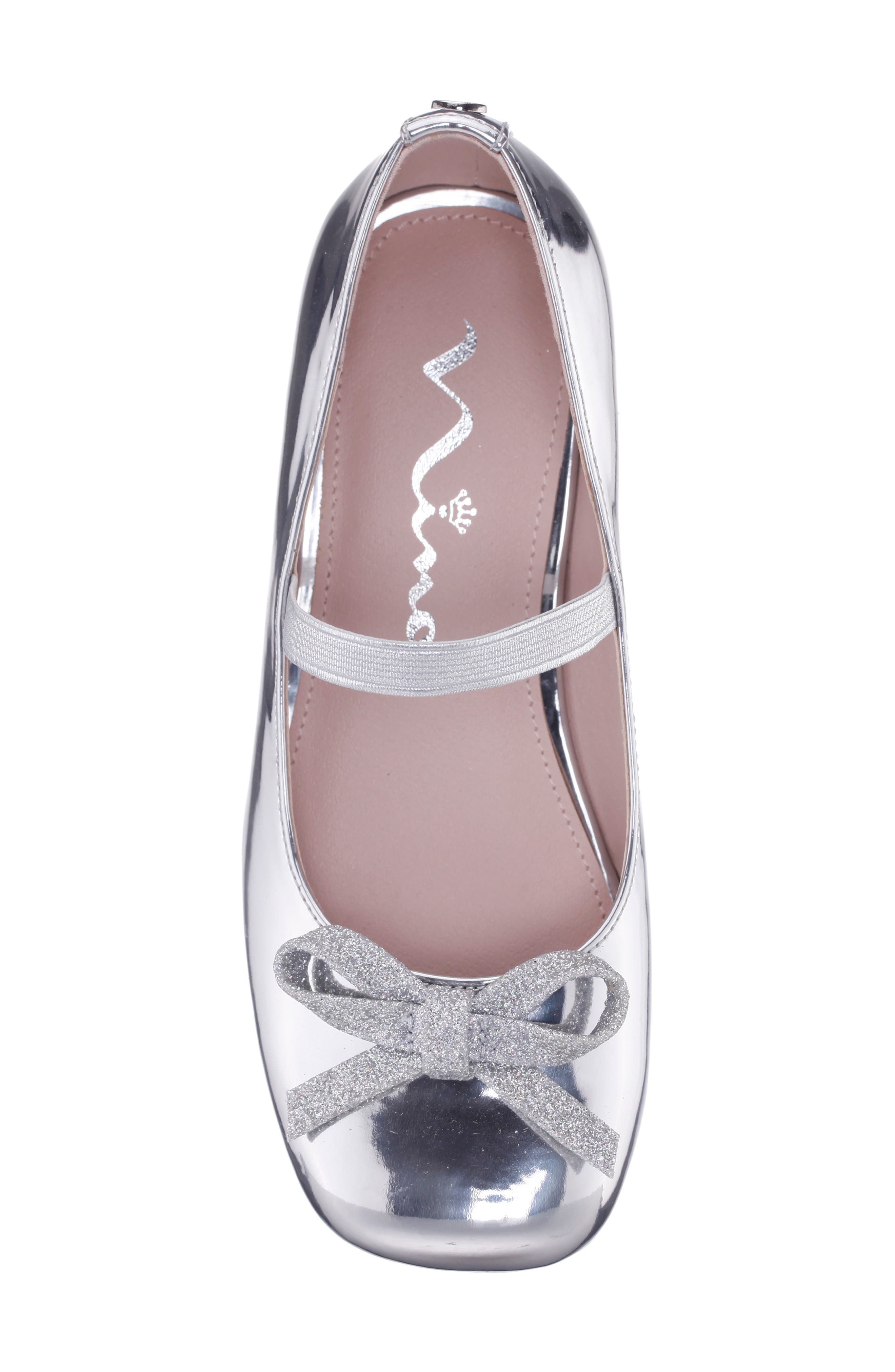 Nina Kids' Kiss Metallic Mary Jane Pump, Alternate, color, Silver Metallic