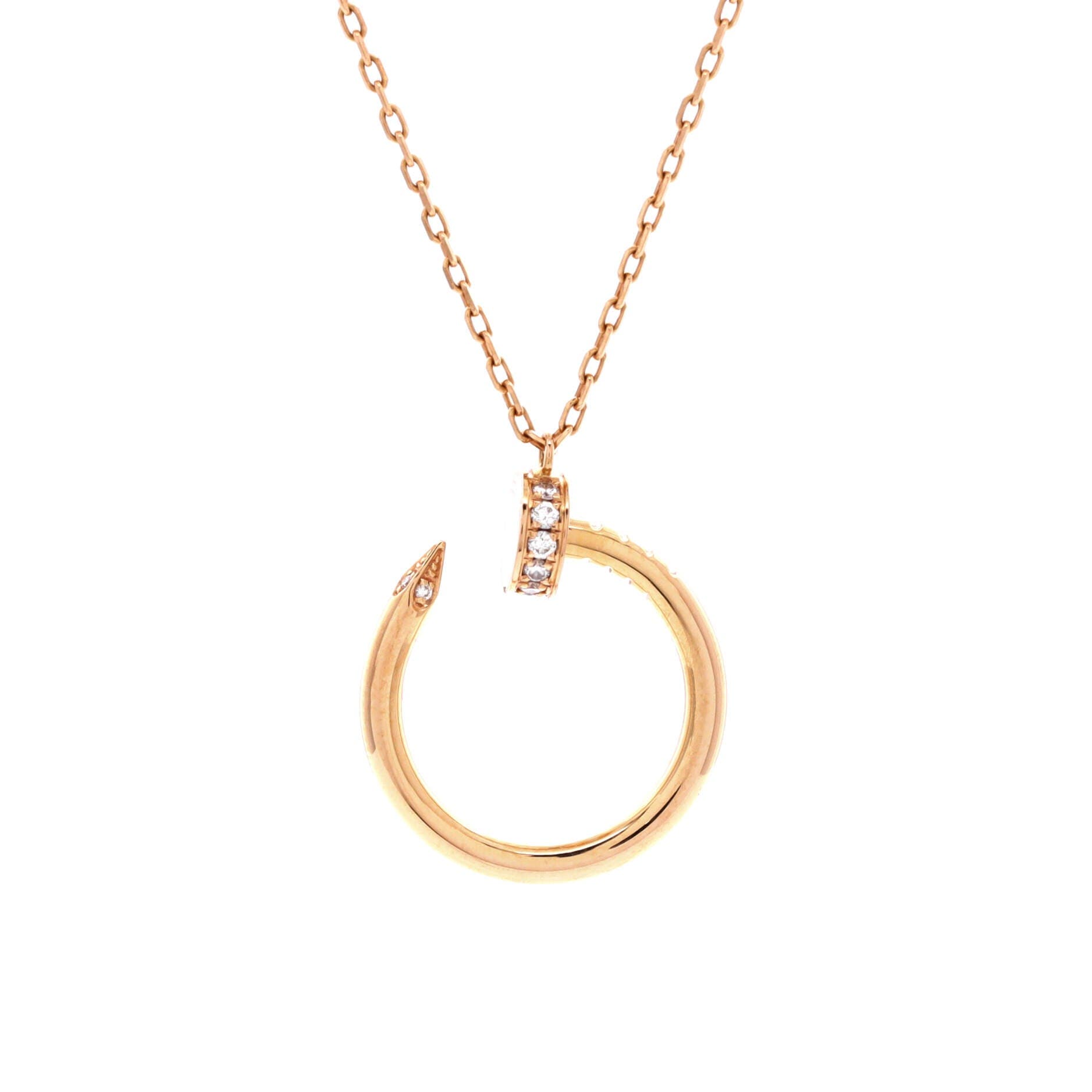 Juste un Clou Pendant Necklace 18K Rose Gold with Diamonds, Main, color, Metallic Gold