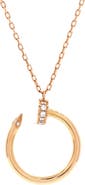 Pre-Owned Cartier Juste un Clou Pendant Necklace 18K Rose Gold with Diamonds