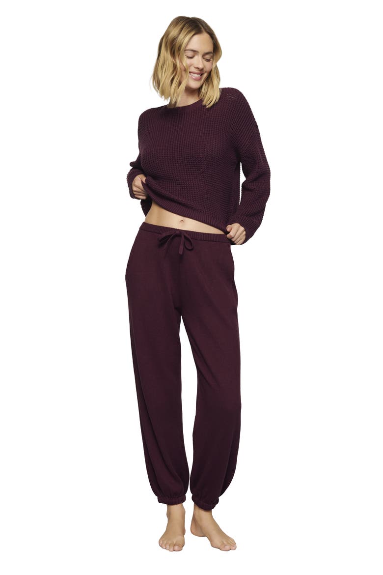 Tie Waist Sweater Pants, Alternate, color, WILDBERRY