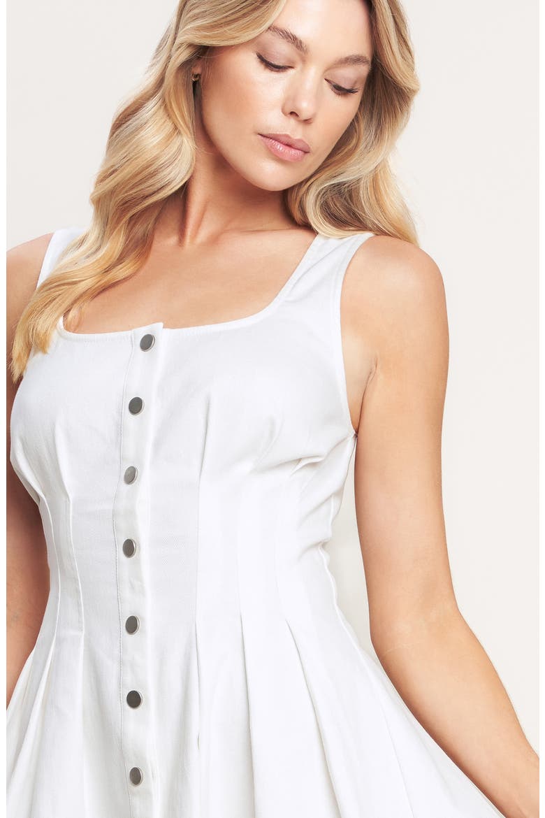 Denim Minidress, Alternate, color, WHITE DENIM