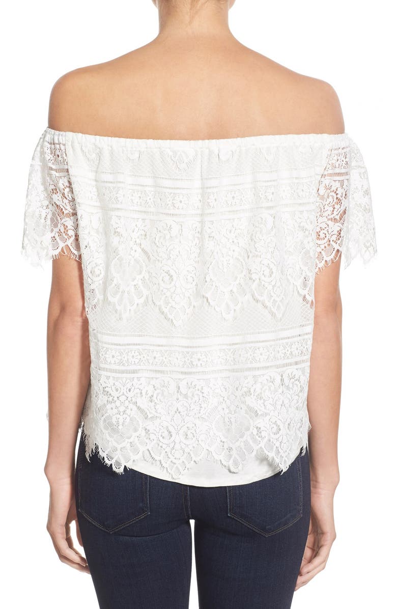 cupcakes and cashmere 'Sunset Lace' Off the Shoulder Top, Alternate, color, 