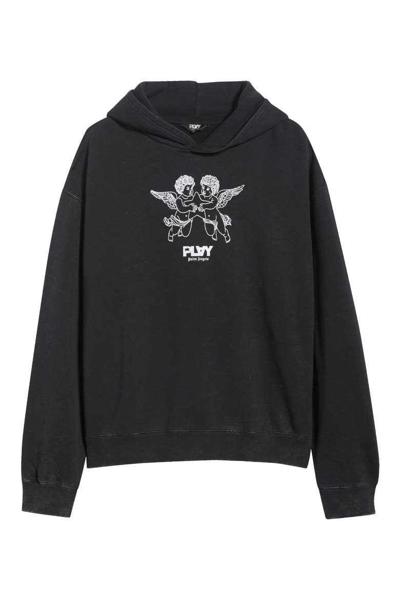 Logo Graphic Hoodie, Main, color, BLACK BEAUTY MINERAL WASH