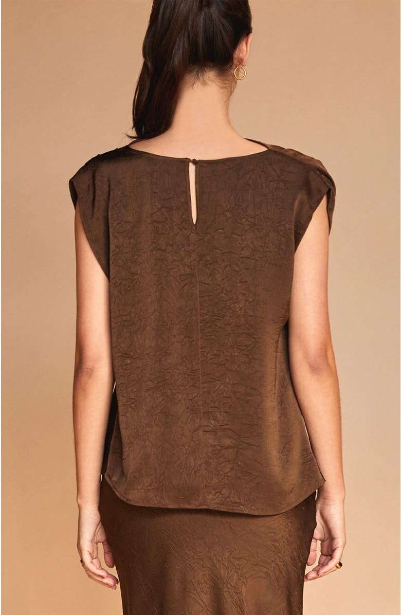 CRESCENT Cowl Neck Crushed Satin Top, Alternate, color, 