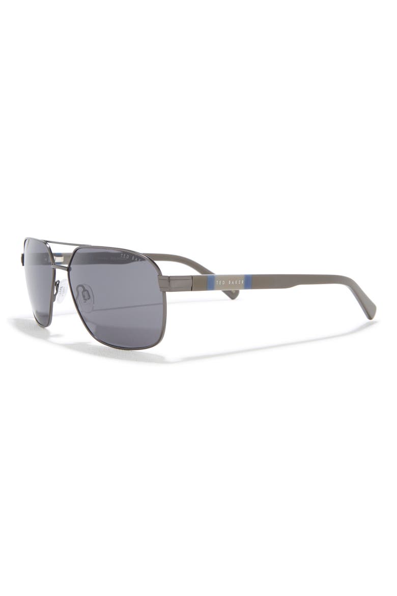 60mm Polarized Navigator Sunglasses, Alternate, color, GUNMETAL