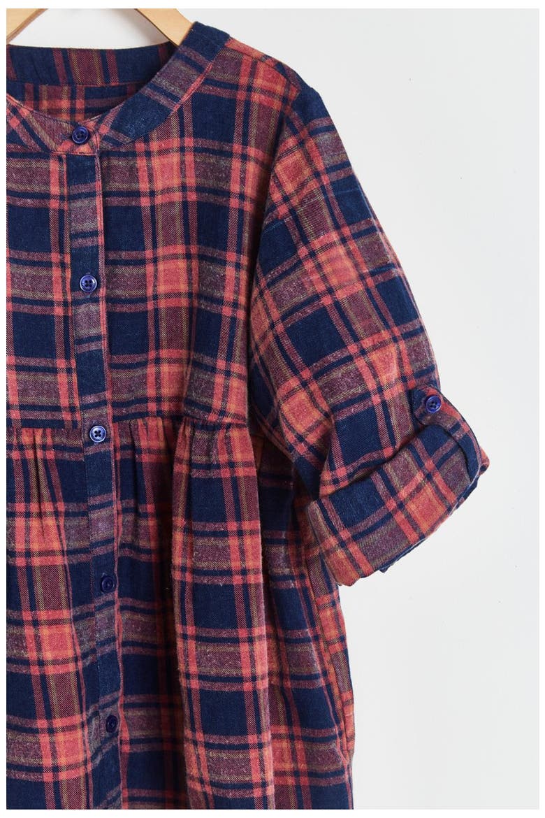Carla Flannel Shirt Dress, Alternate, color, BLUE