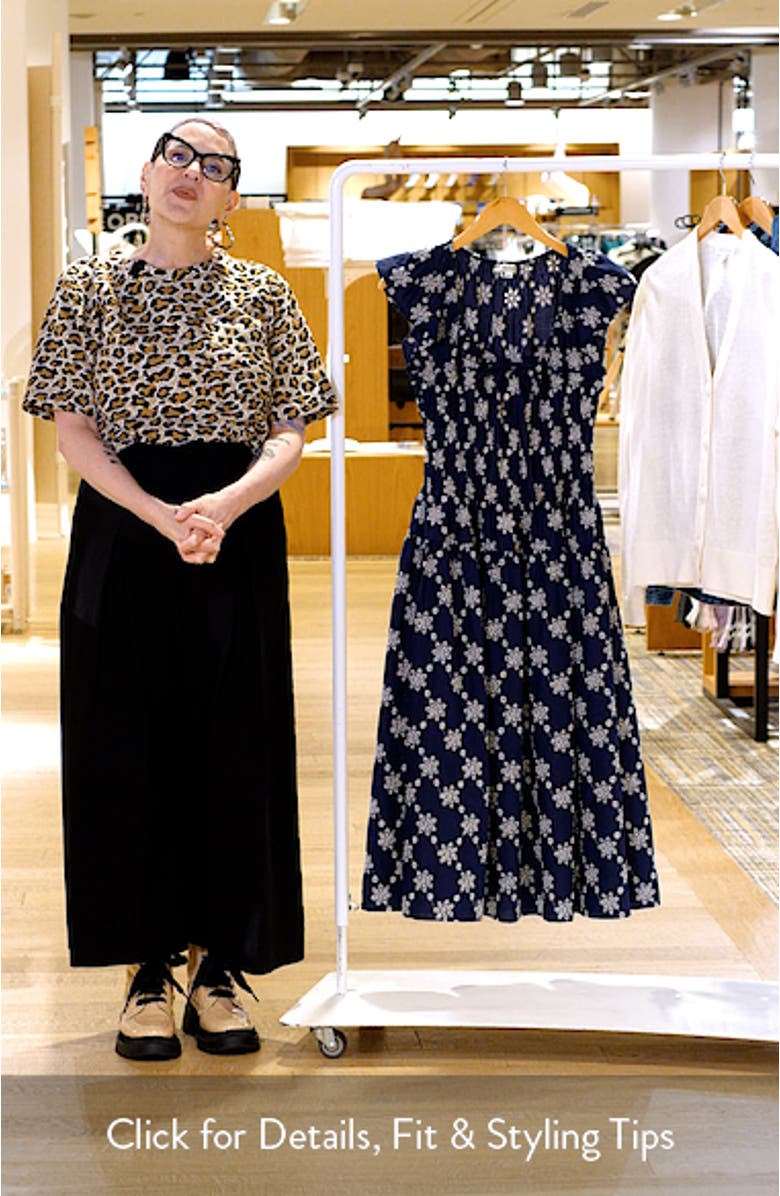 Embroidered Flutter Sleeve Cotton Sundress, sales video thumbnail