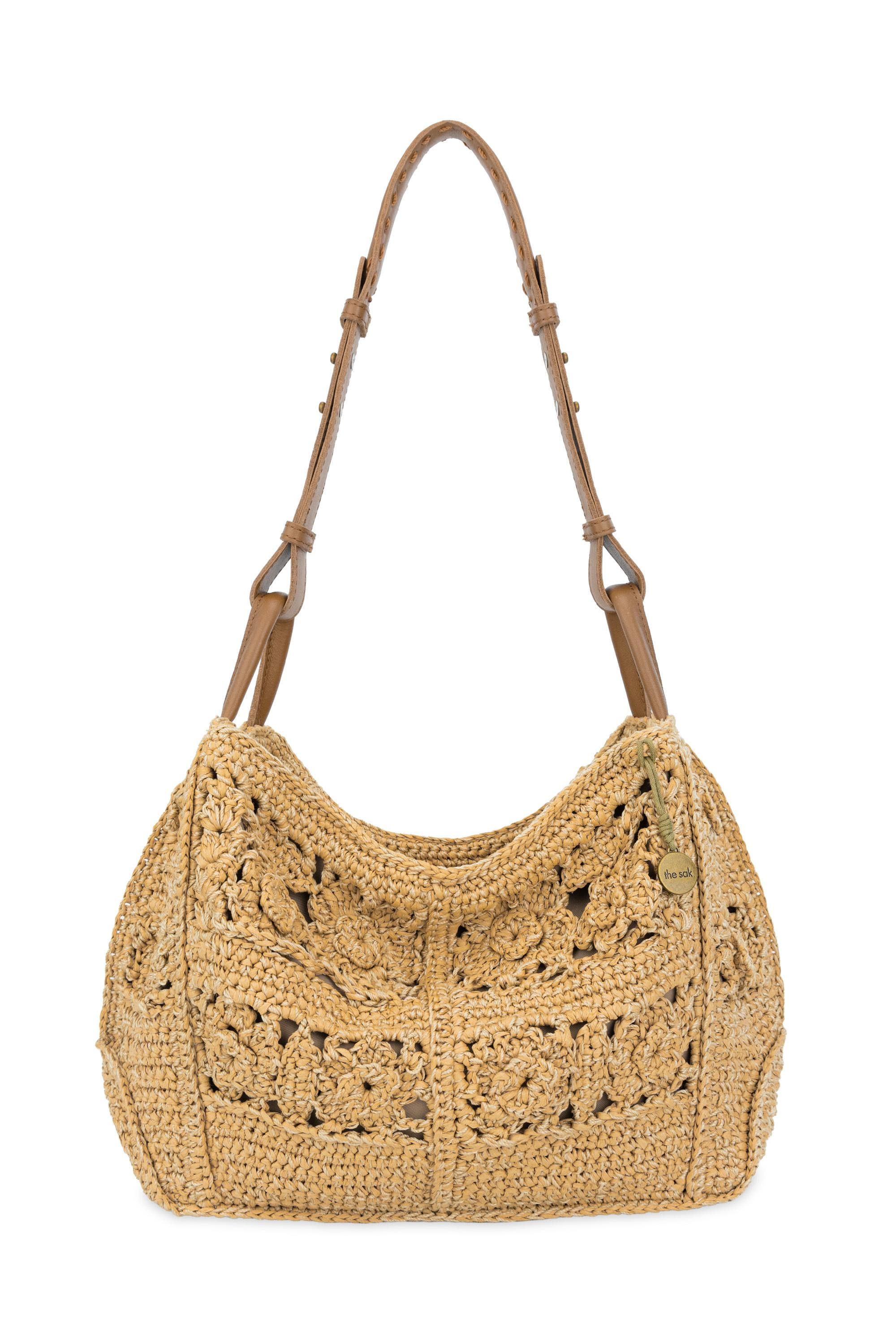 The Sak Los Feliz Hobo Hand Crochet Bag, Main, color, Natural Tonal Flower