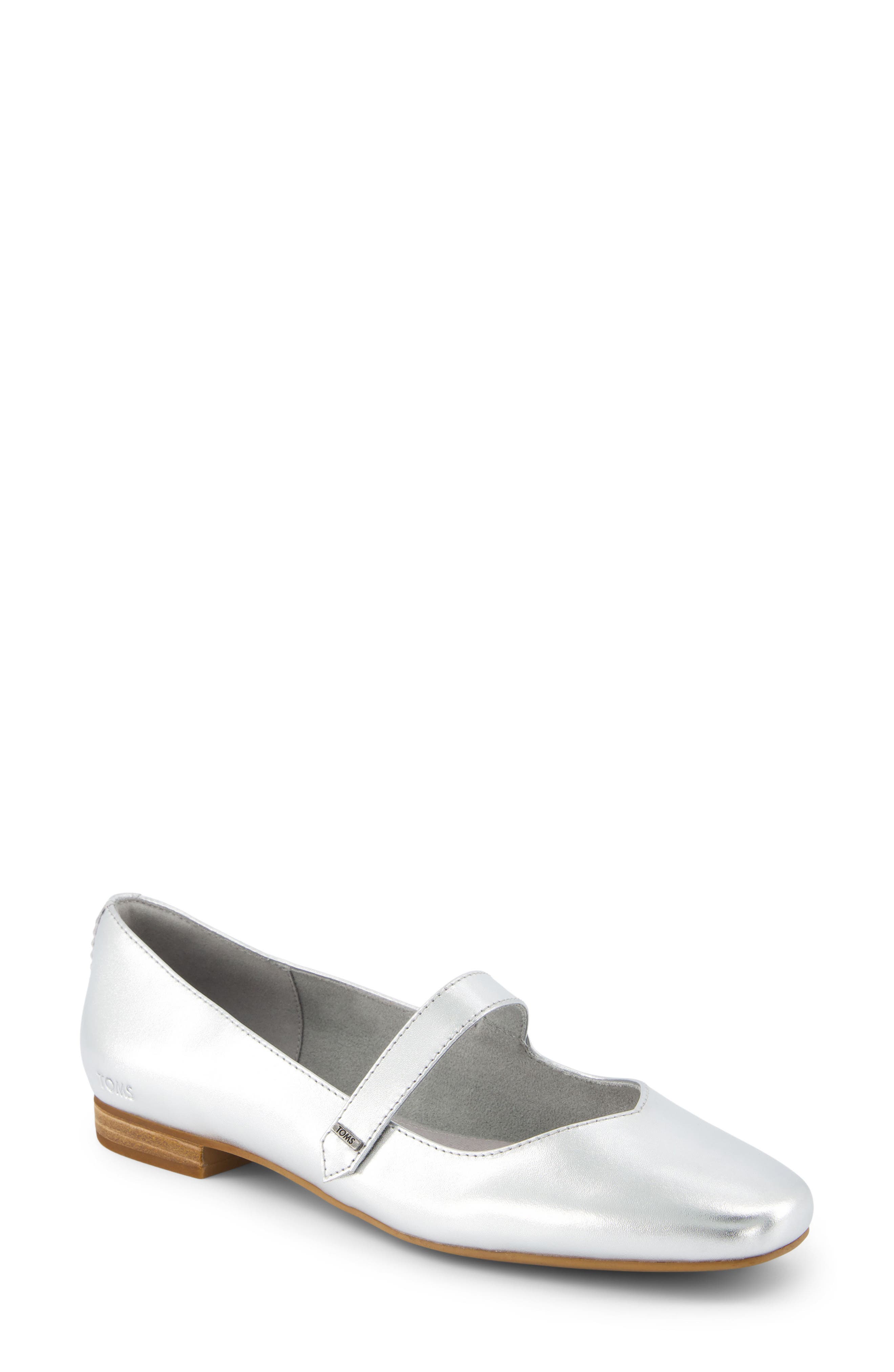 TOMS Bianca Metallic Mary Jane Flat