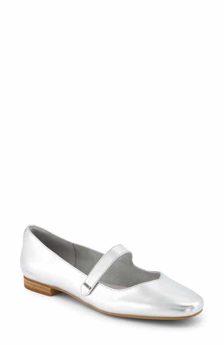 TOMS Bianca Metallic Mary Jane Flat