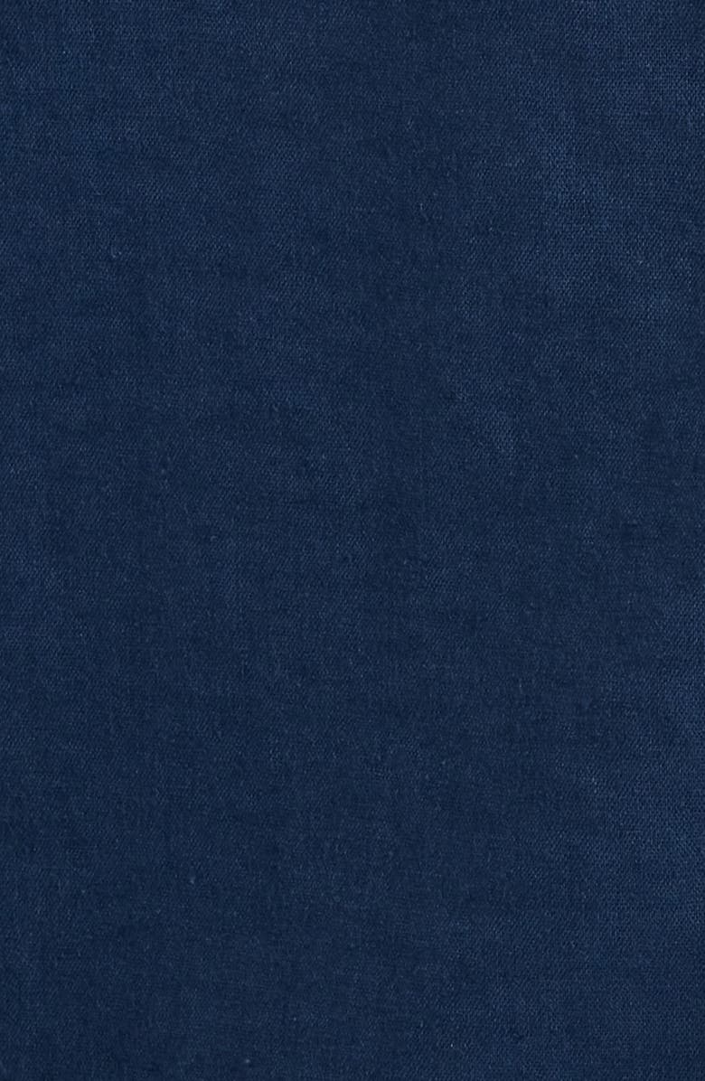 Rails Gibson Palm Tree Embroidered Short Sleeve Linen Blend Button-Up Shirt, Alternate, color, Navy White Palm