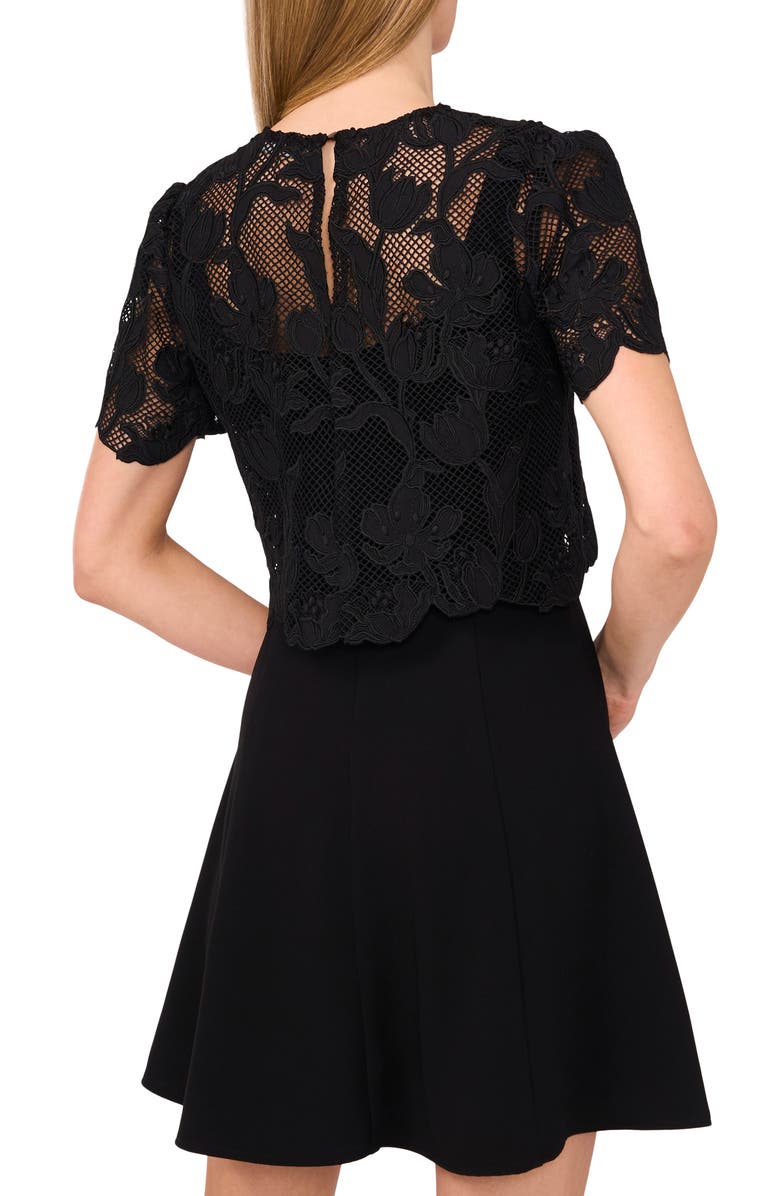 Ted Baker Lace Overlay Crepe Minidress, Alternate, color, 