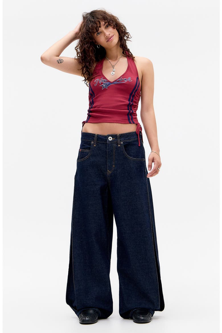 Jaya Side Pleat Wide Leg Jeans, Alternate, color, RINSE
