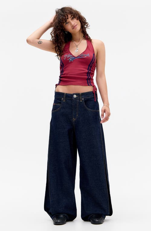 Bdg Urban Outfitters Jaya Side Pleat Wide Leg Jeans In Blue
