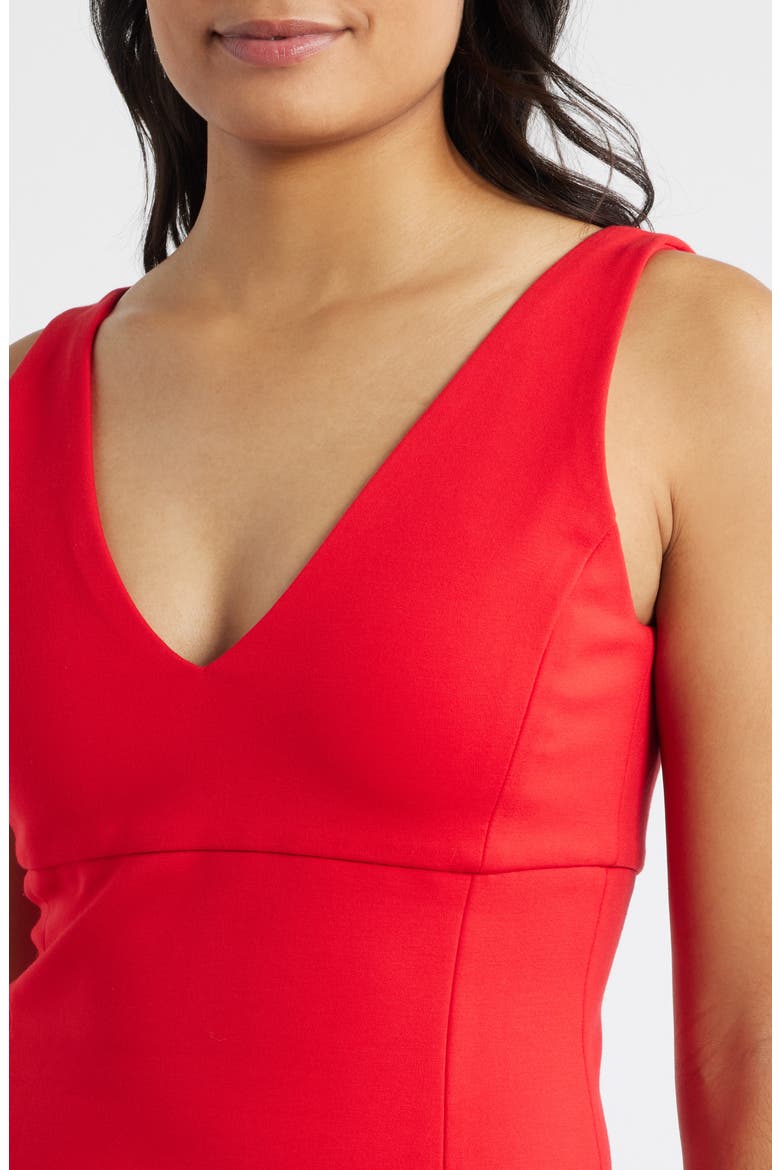 SPANXshape™ Ponte V-Neck Sleeveless Midi Dress, Alternate, color, SPANX RED