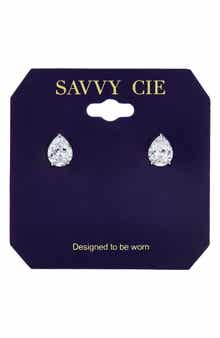 Pear Solitaire Stud Earrings