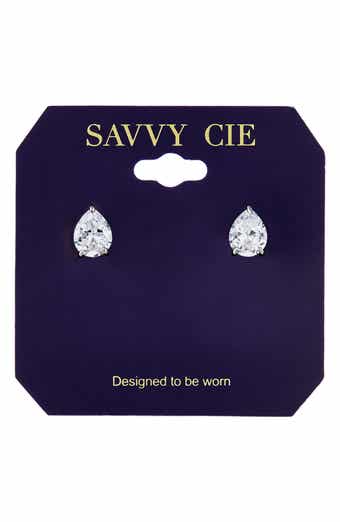Pear Solitaire Stud Earrings