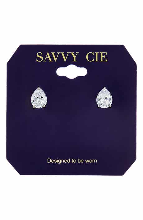 Pear Solitaire Stud Earrings