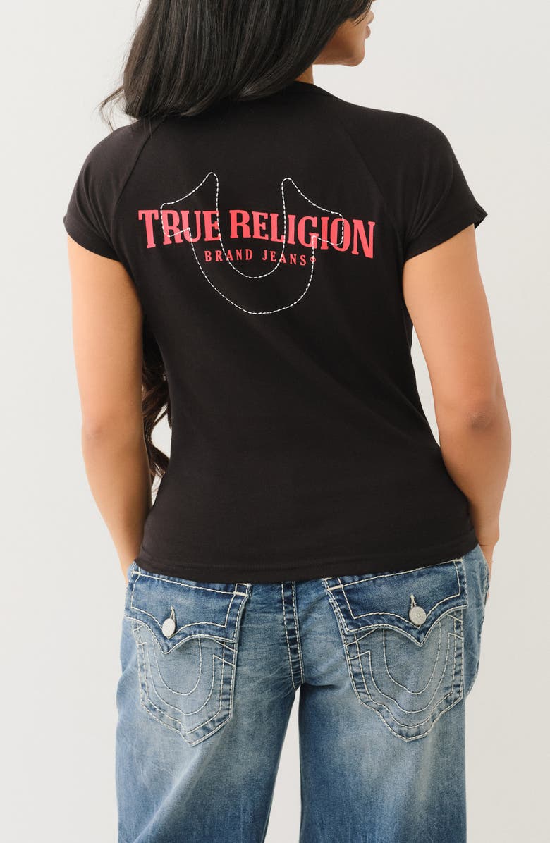 True Religion Raglan Sleeve Graphic T-Shirt, Alternate, color, 
