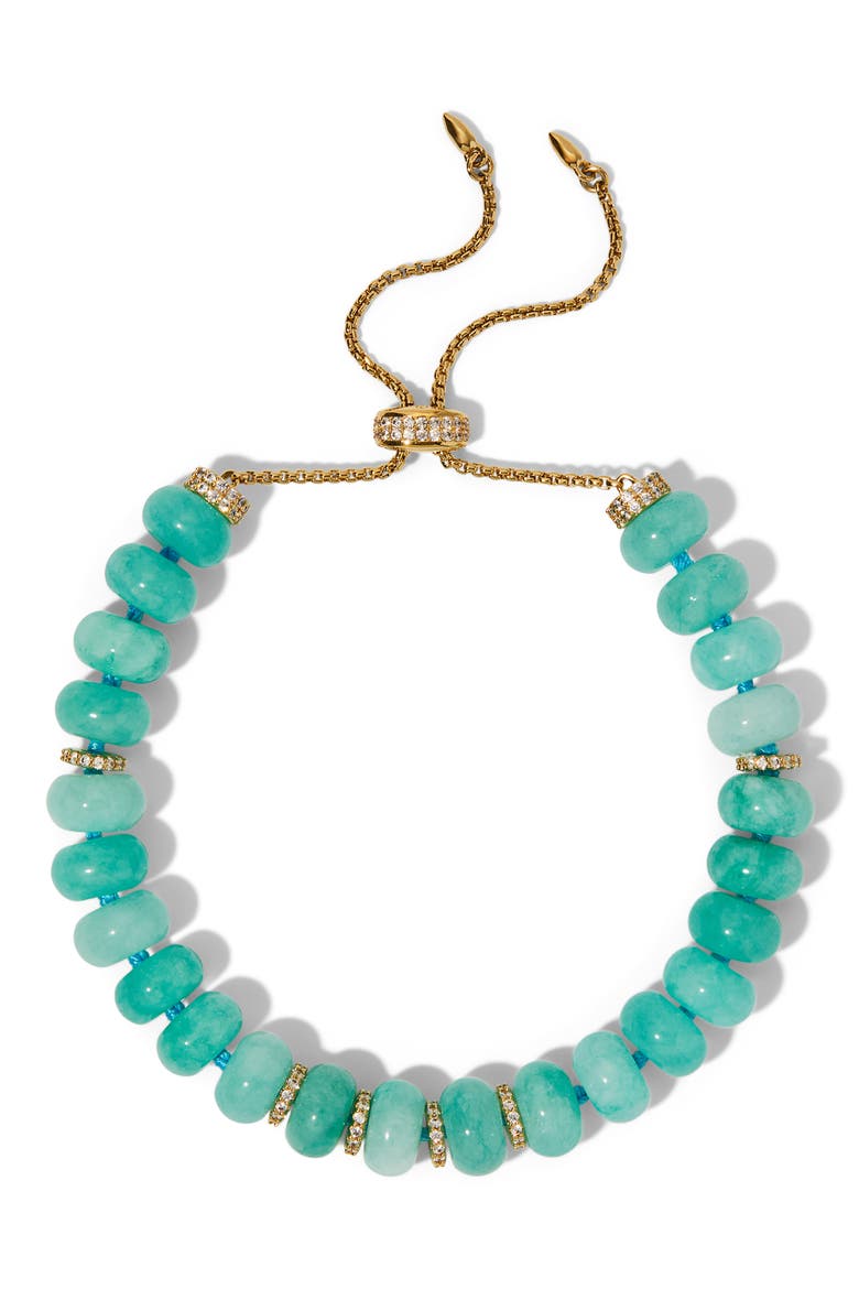 Beads of Paradise Amazonite Pavé Bracelet, Main, color, GOLD