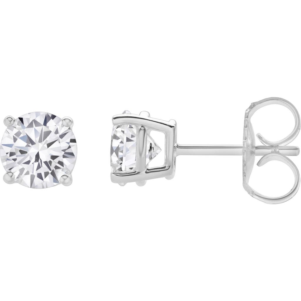 Luvmyjewelry Valeria 14k Gold Lab Grown Round Solitaire Diamond Earrings In Silver