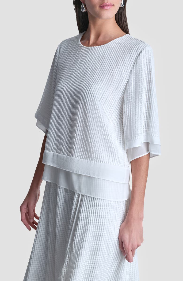 DKNY Window Layered Top, Alternate, color, 
