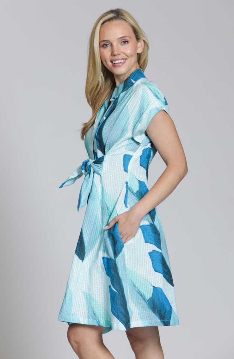 APNY Short Sleeve Seersucker Shirtdress, Alternate, color, 