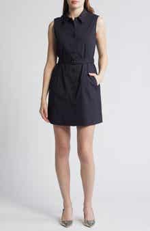 Theory Good Sleeveless Linen Blend Minidress