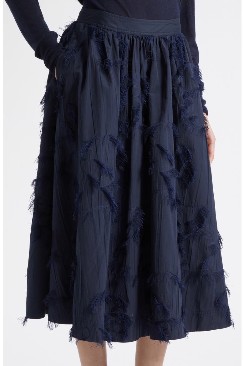 Fil Coupé Midi Skirt, Alternate, color, ULTRA NAVY