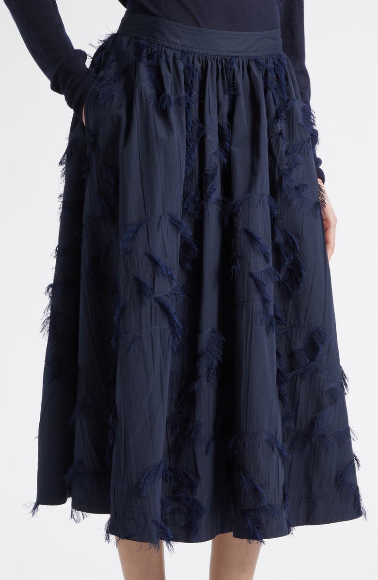 Jason Wu Collection Fil Coupé Midi Skirt, Alternate, color, Ultra Navy
