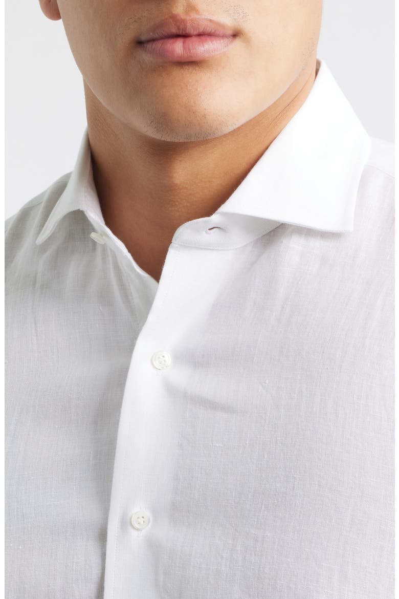 Astino Lino Tailored Fit Linen Button-Up Shirt, Alternate, color, WHITE