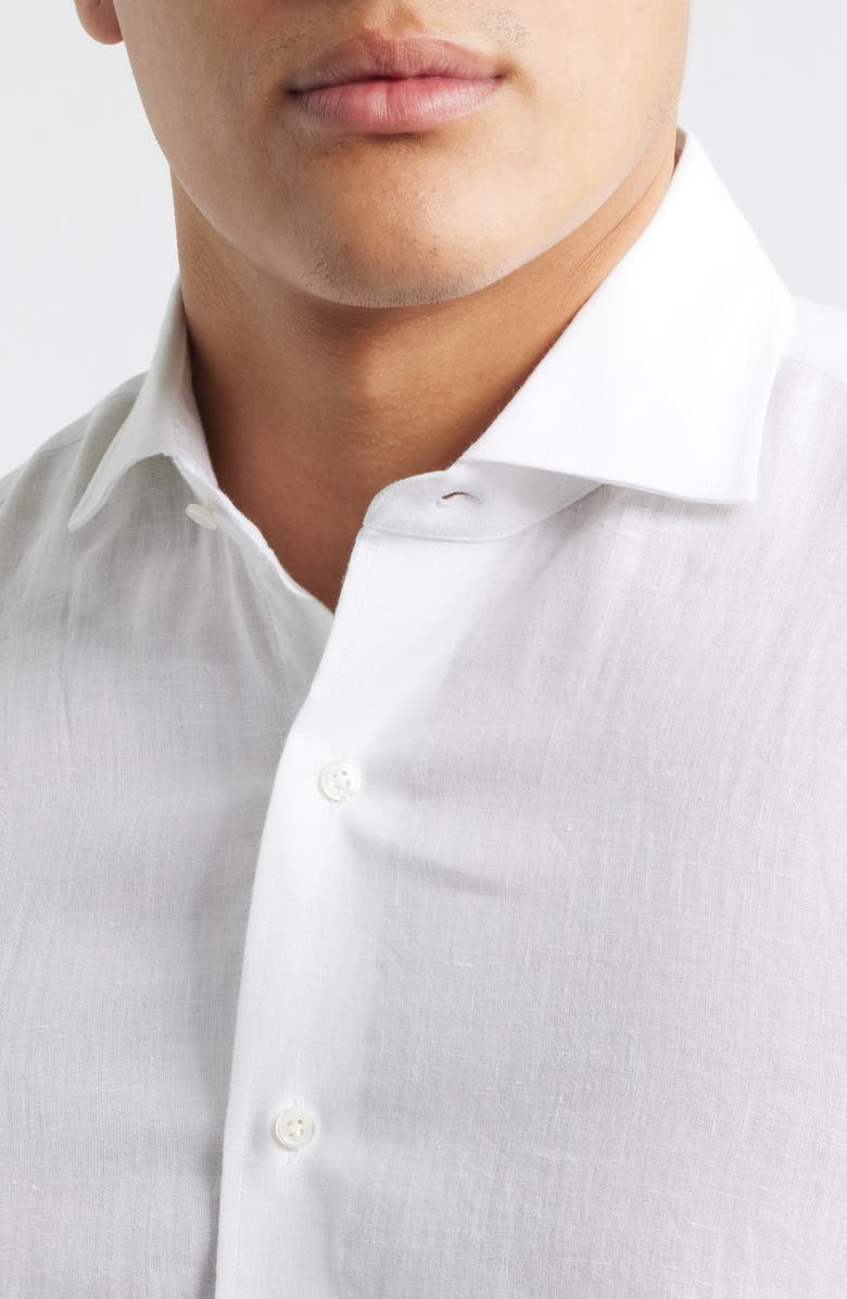 Peter Millar Astino Lino Tailored Fit Linen Button-Up Shirt, Alternate, color, White
