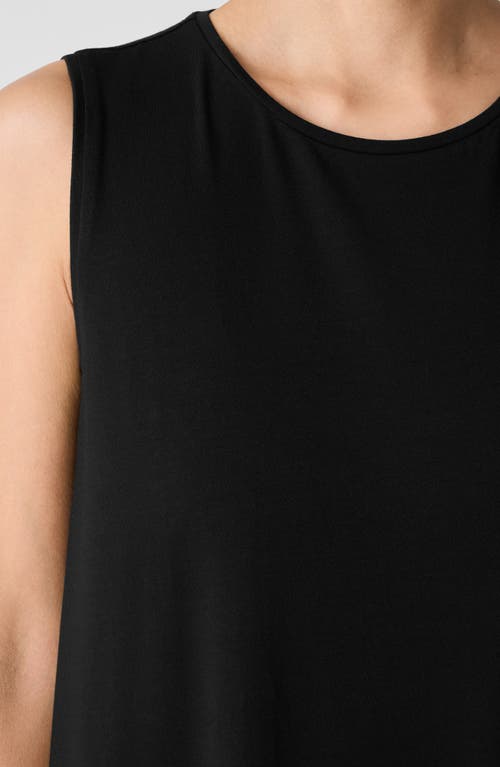 Eileen Fisher Jersey Shift Midi Dress In Black