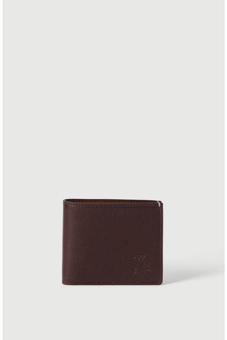Brushed leather wallet, Main, color, Brown