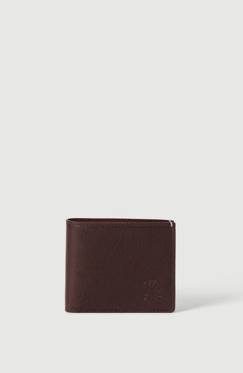Brushed leather wallet