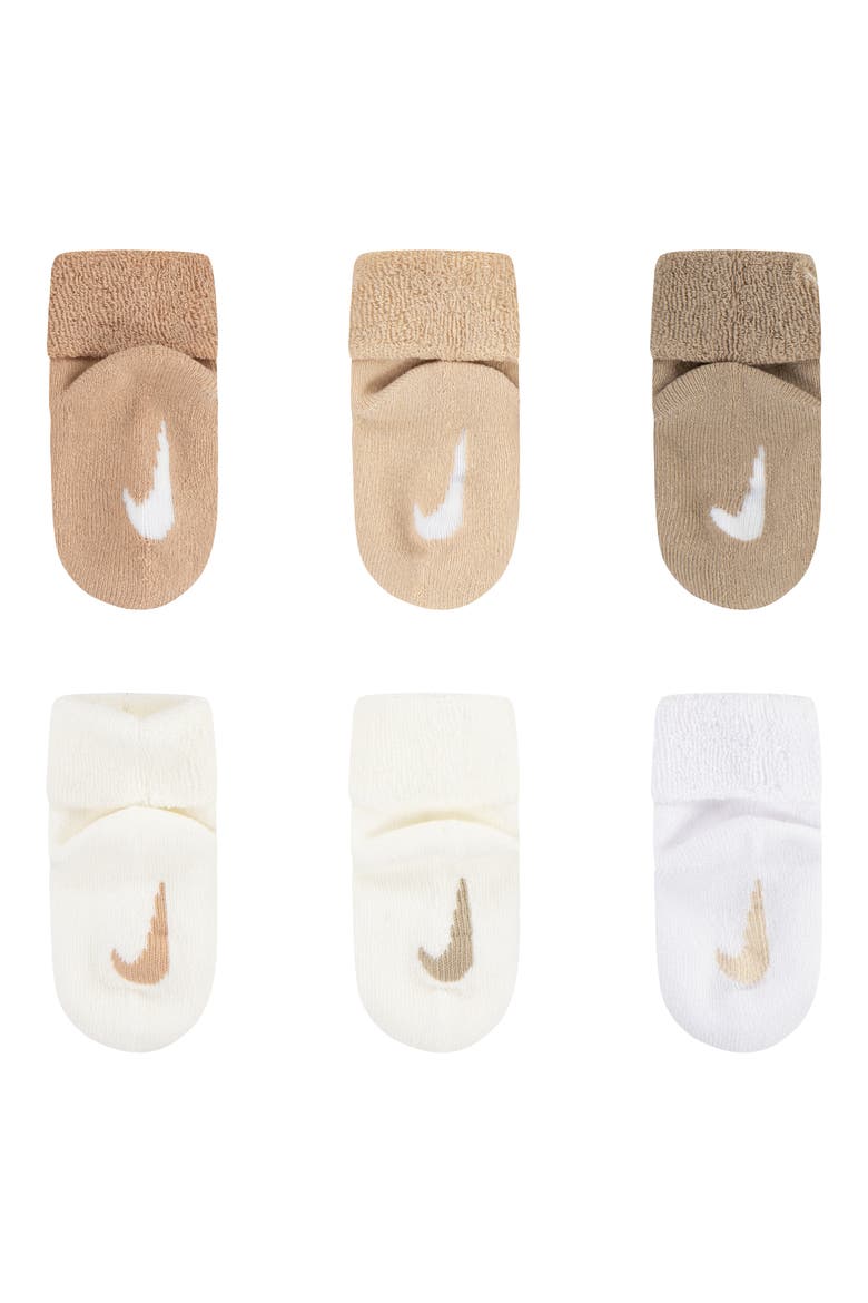 6-Pack Cuffed Terry Bootie Socks, Alternate, color, SAIL