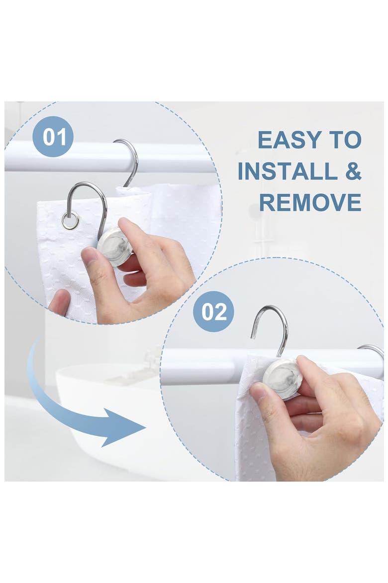 12-Piece Decorative Shower Curtain Rings Set, Alternate, color, N/A