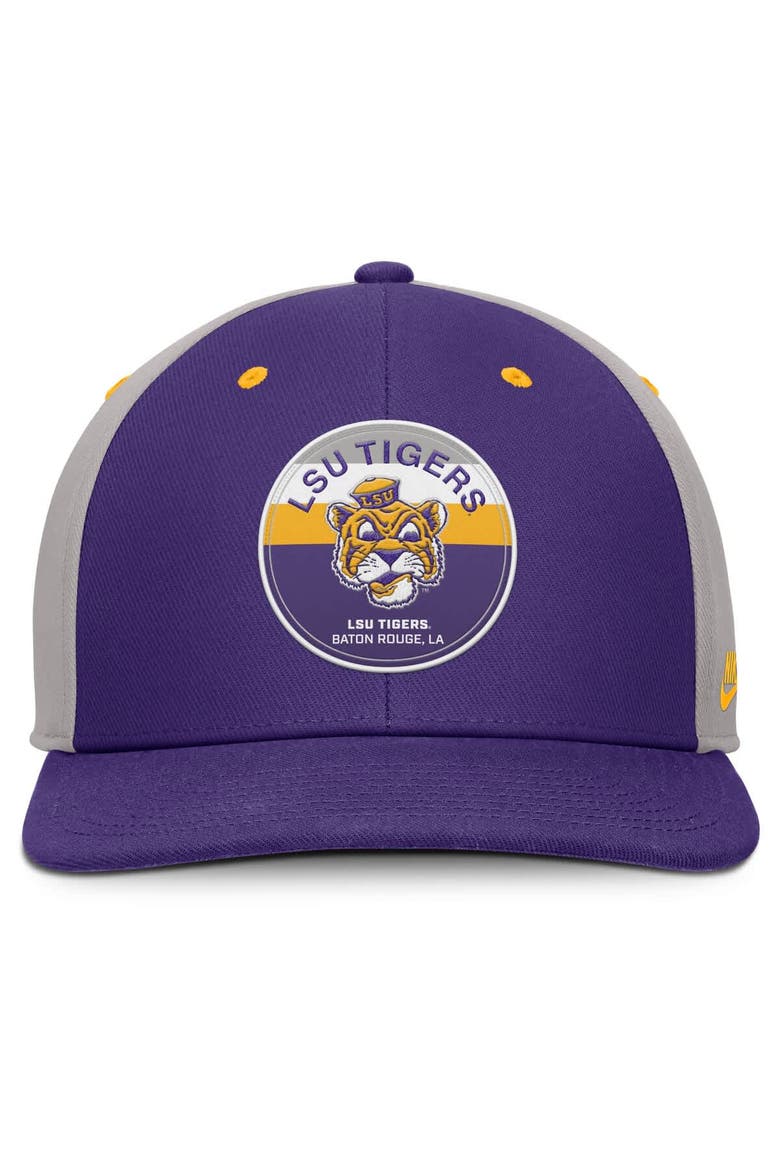 Men's Nike Purple/Gray LSU Tigers Prep Pro Performance Snapback Hat, Alternate, color, Purple