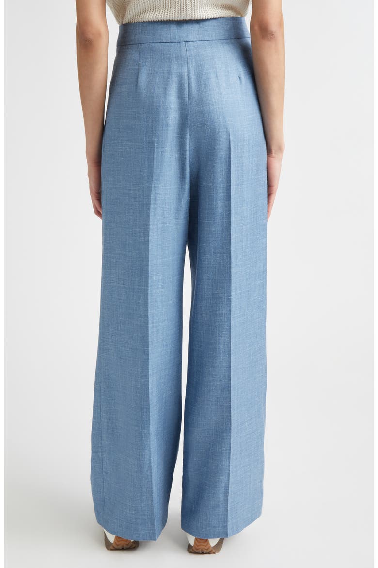 Wool, Silk & Linen Straight Leg Pants, Alternate, color, 130 SKY BLUE