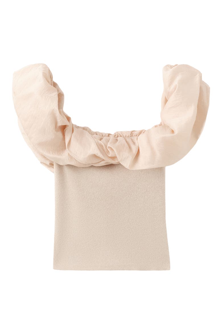 Bubble Off the Shoulder Knit Top, Alternate, color, ECRU