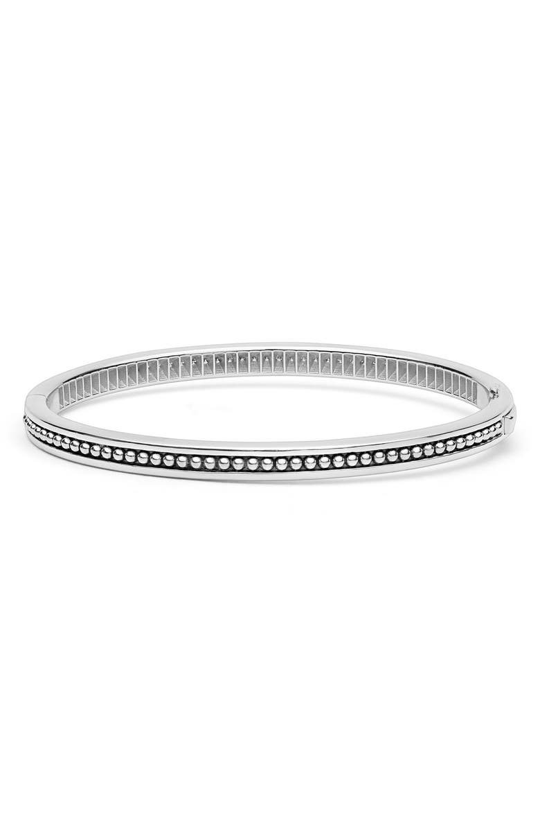 LAGOS Caviar Spark Diamond Bangle Bracelet, Alternate, color, Silver