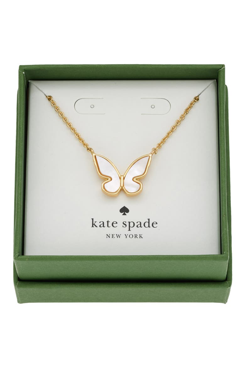 mother-of-pearl butterfly pendant necklace, Alternate, color, MOP/ GOLD