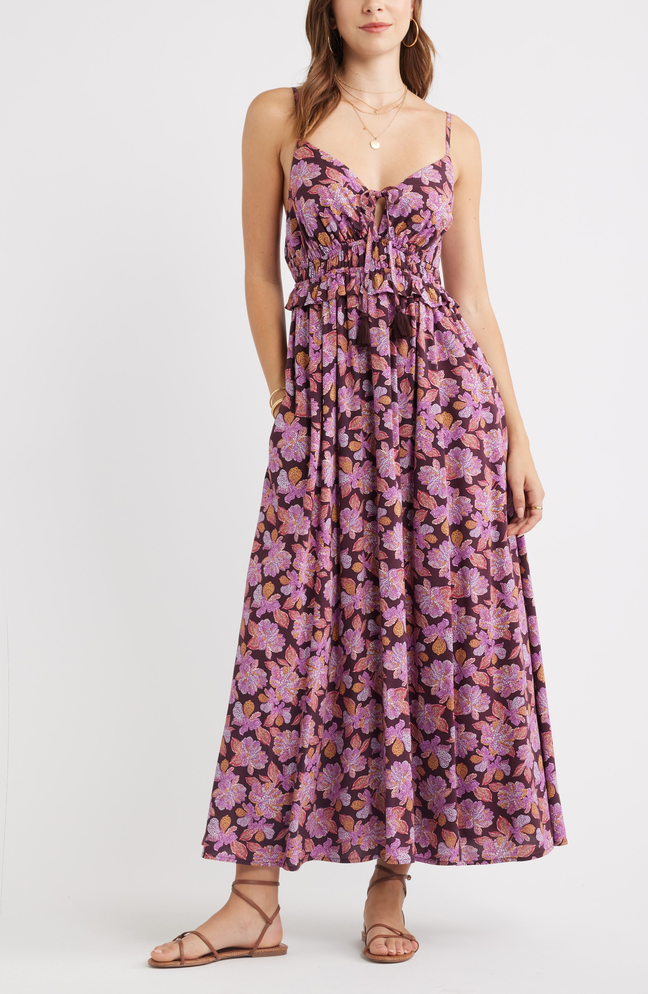 selected BURGUNDY DOTTED FLORAL