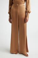 ST. JOHN Kate Side Slit Liquid Satin Pants