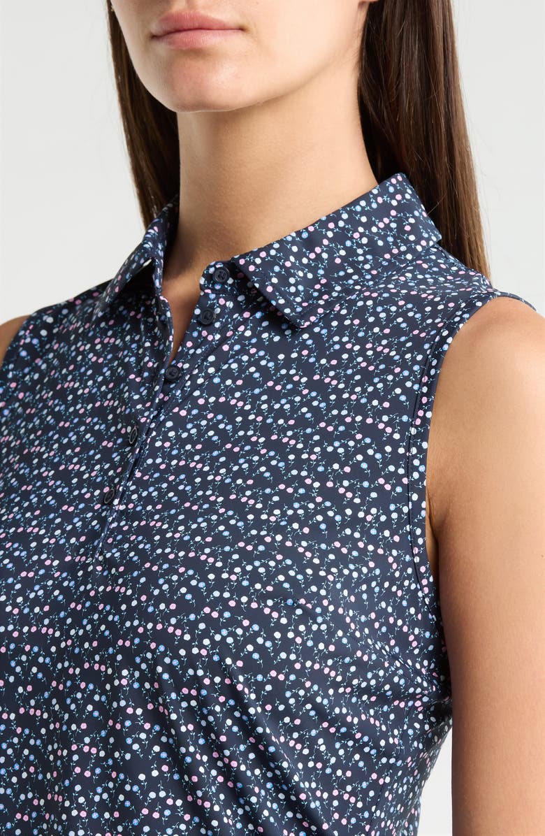 G/FORE Aye Poppy Silky Tech Sleeveless Polo, Alternate, color, Azul / Twilight