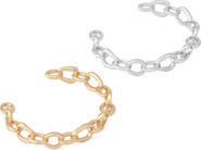Robert Lee Morris Set of Two Link Cuff Bracelets